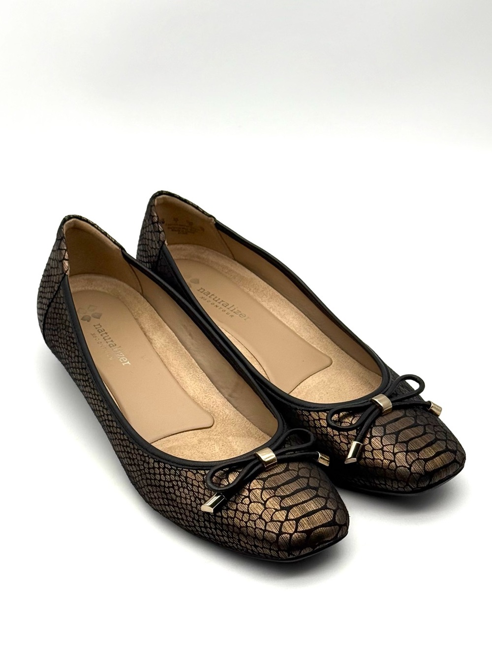 Naturalizer Dove Wedge Slip on Loafer Bronze Snake 9